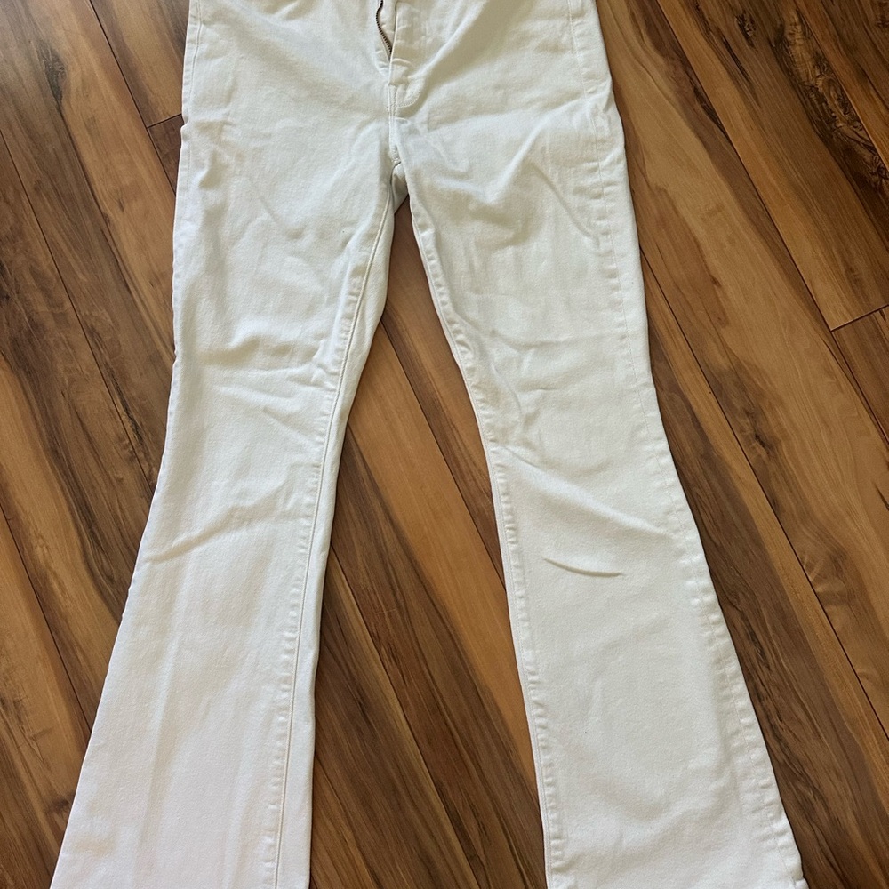 MOTHER Cream Flare & Wide Leg Jeans